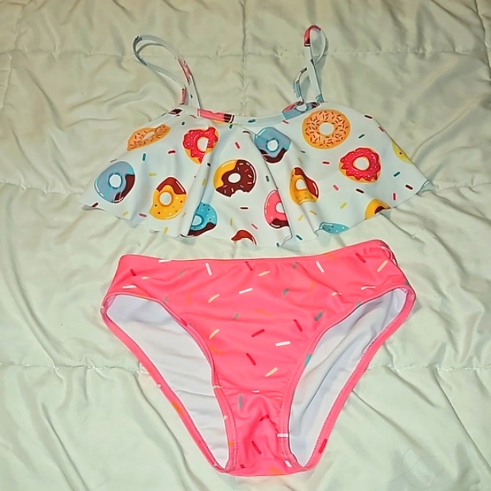 Girls youth Shein 2 piece swim suit. Doughnuts and Sprinkles